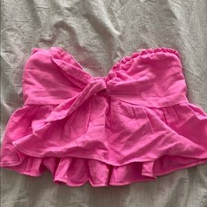Hot pink strapless shirt